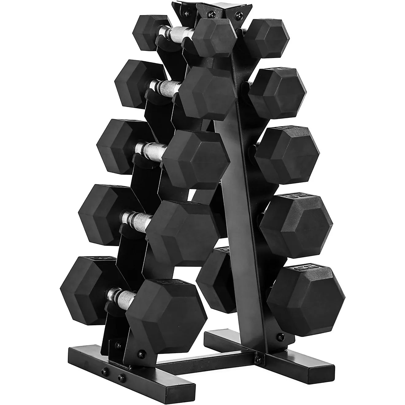 Barbell 150 lb Rubber Hex Dumbbell Weight Set